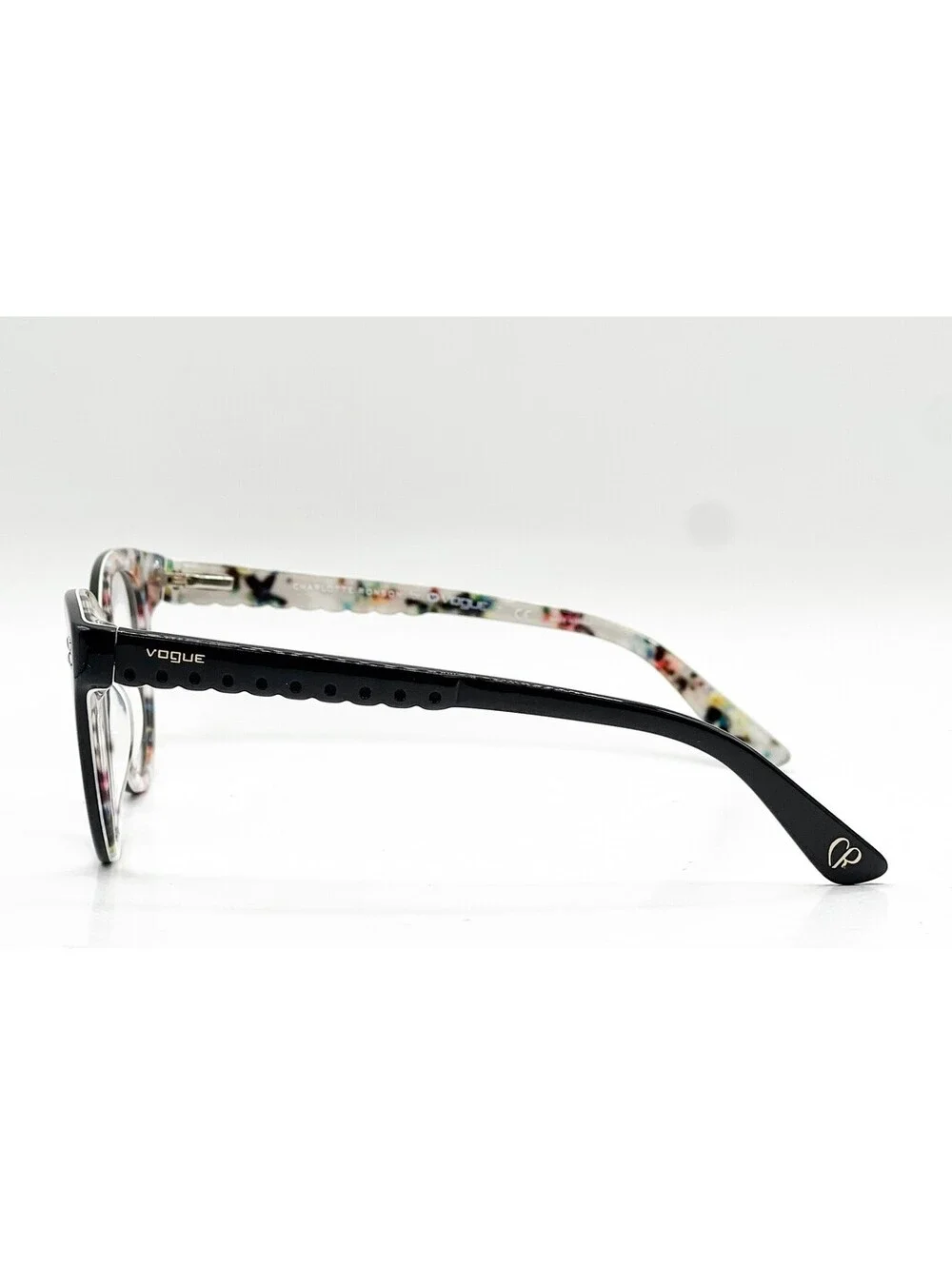 Vogue VO 2887 2210 Top Black Flowers Cat Eye Authentic Eyeglass Frames 51-19